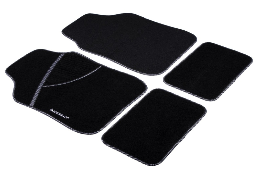 DUNLOP Car Mats 66x44cm Front 28x42cm Rear Grey