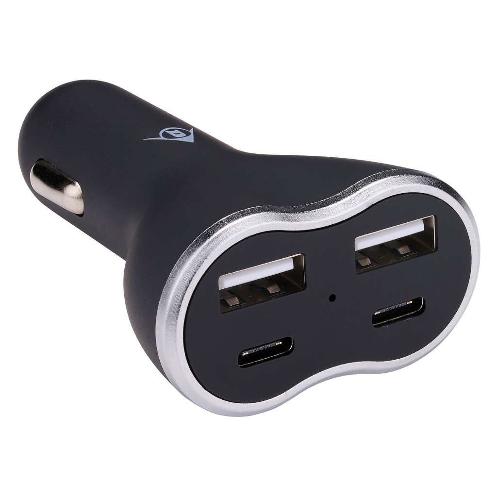 DUNLOP Car Charger 2xUSB A & 2xUSB C 18W 5V/4.8A