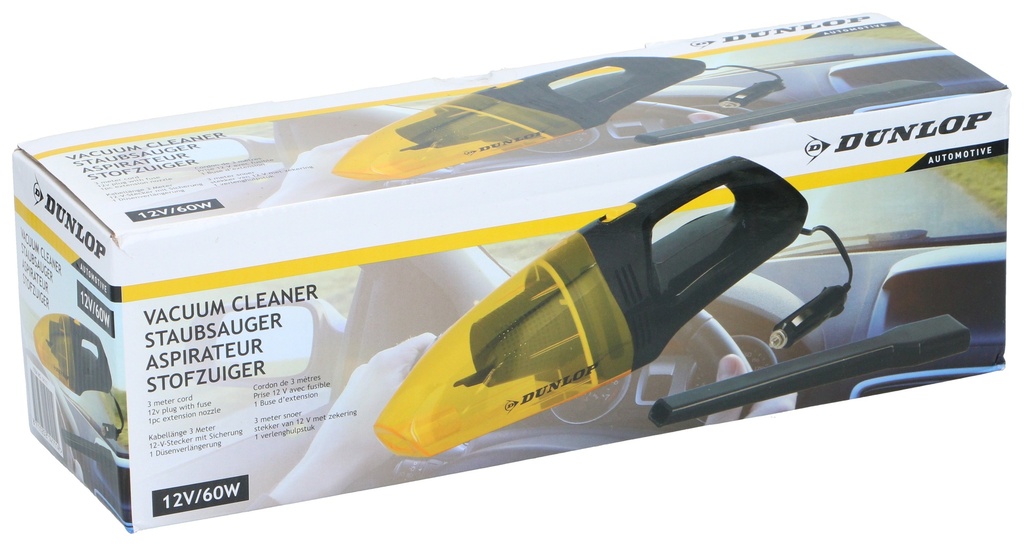 DUNLOP Car Vacuum Cleaner 12V 60W Wet & Dry Use