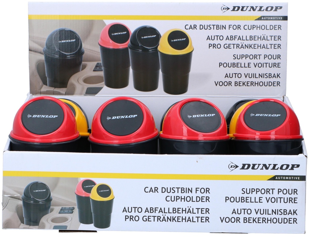 DUNLOP Car Dustbin For Cupholder Ø10x17cm