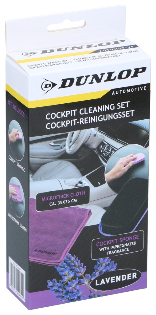 DUNLOP Cockpit Cleaning Set Microfiber Lavender