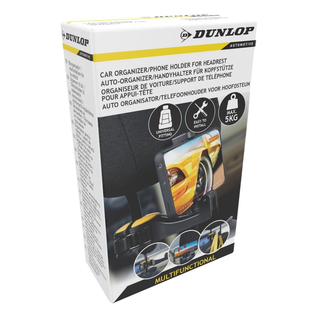 [871125250210] DUNLOP Car Phone Holder Headrest Mount
