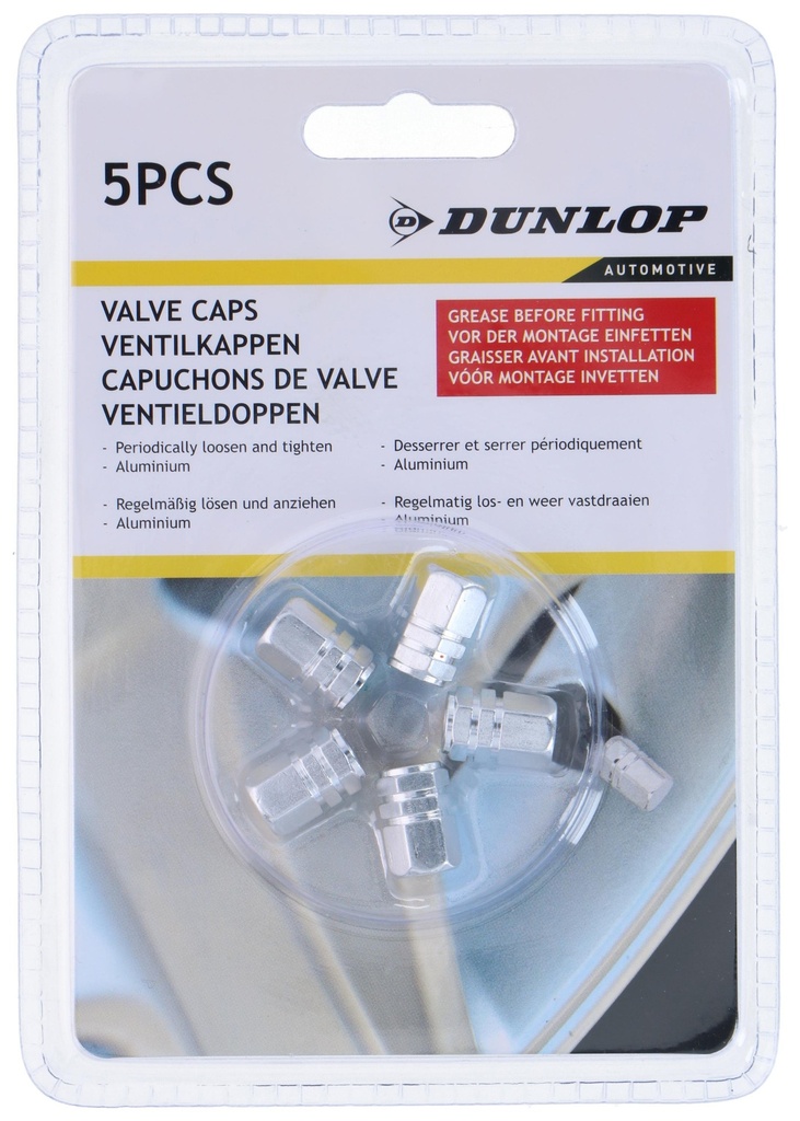 DUNLOP Silver Valve Caps 16.5x9.7mm