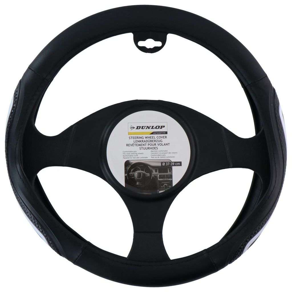 DUNLOP Steering Wheel Cover Black/White 38cm
