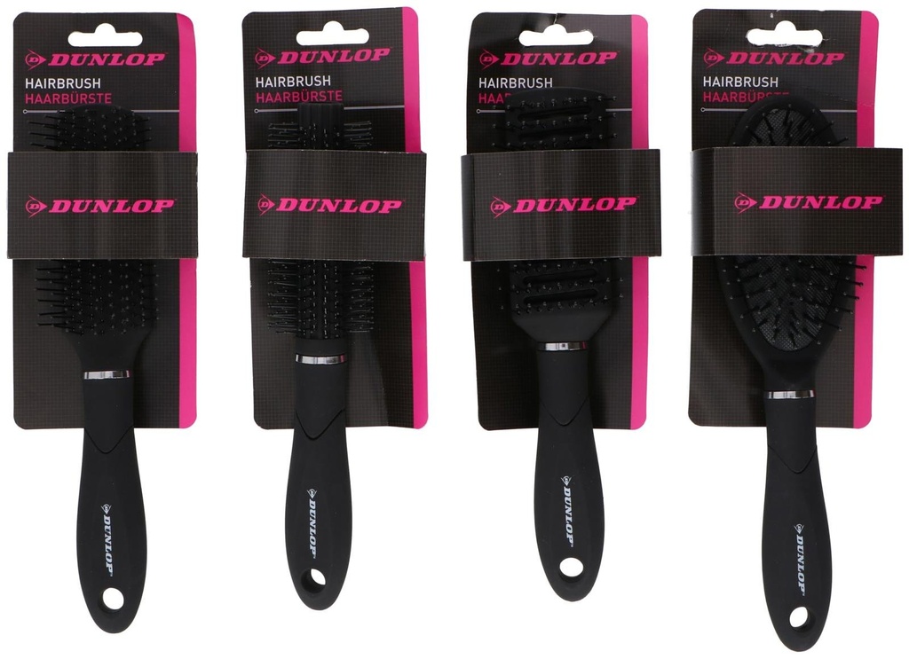 DUNLOP Hairbrush Ergonomic Design Various Colours