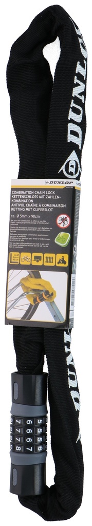 [871125207559] DUNLOP Bike Combination Chain Lock 5x900mm