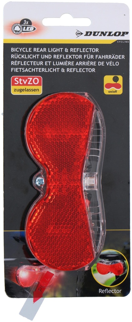 DUNLOP Bike Rear Light 3xLED K-mark