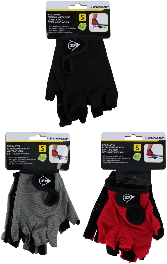 DUNLOP Bicycle Glove S Size Grey Black Red