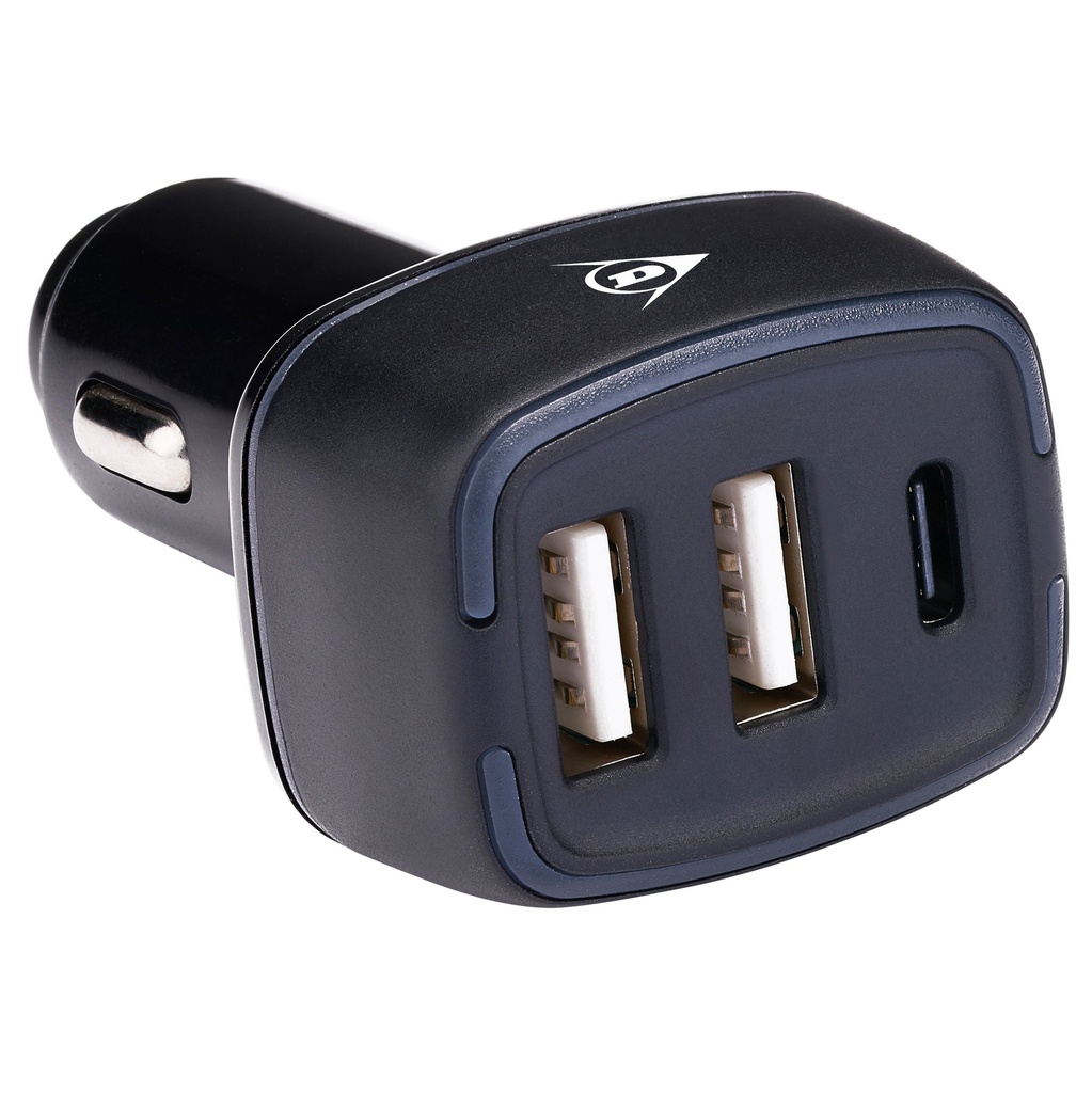 DUNLOP Car Charger 2x USB A + USB C 5V/4.8A PD 18W