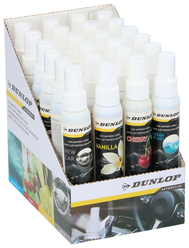 DUNLOP Car Air Freshener Spray 60ml 4 Scents