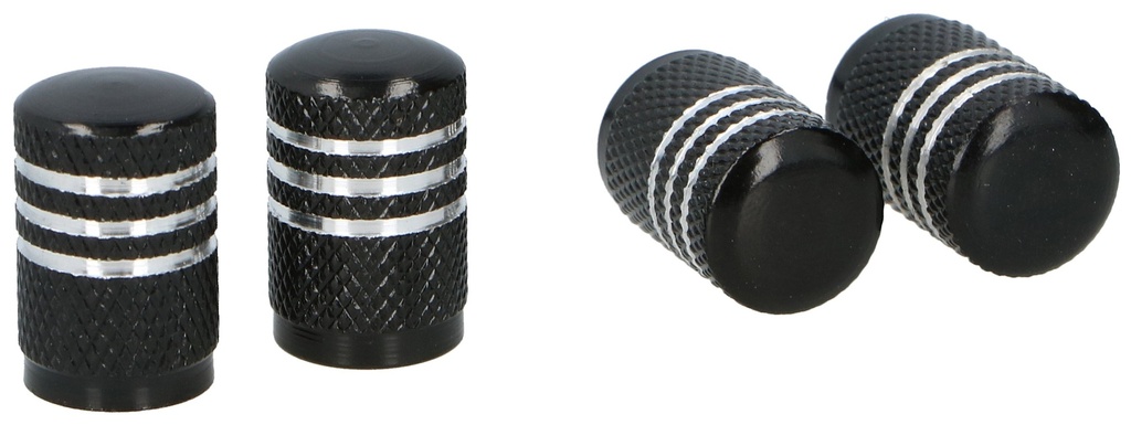 DUNLOP Black/Silver Valve Caps Car