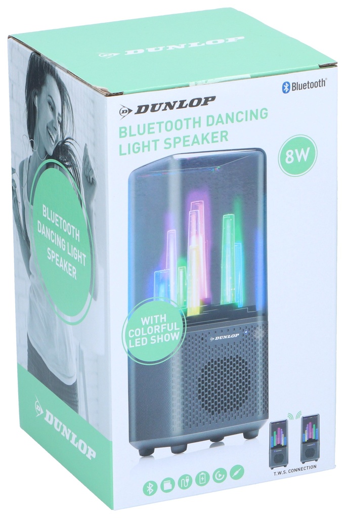 DUNLOP Bluetooth Speaker 8W With LED Lighting