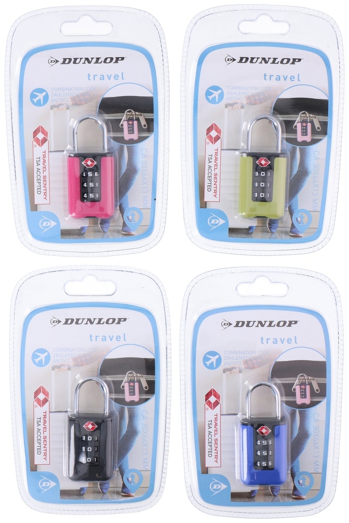 DUNLOP Combination Lock TSA 30x66x13mm