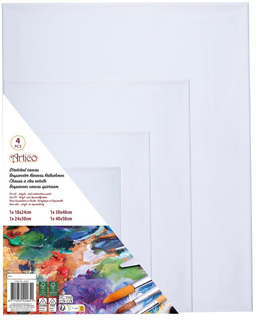 [871125242465] ARTICO Canvas Frame Mixed Sizes For Painting