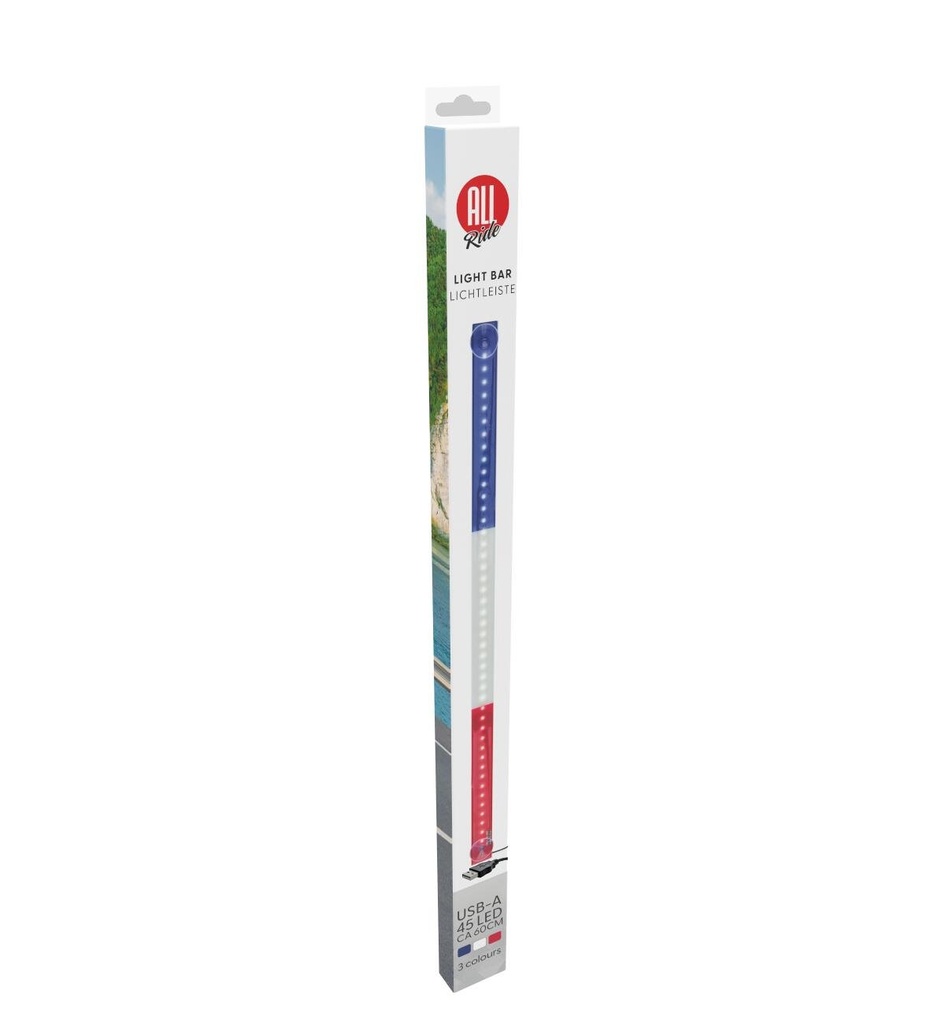 ALL RIDE LED Light Bar USB 60cm 42LED Red-White-Blue