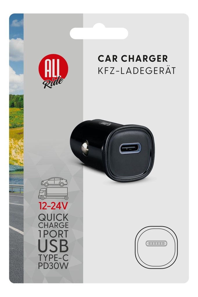 ALL RIDE Car Charger 12-24V USB-C PD30W