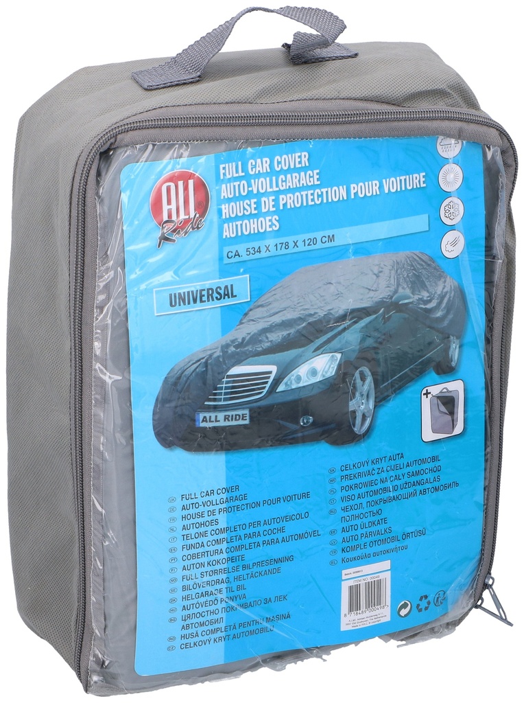 [871848900049] ALL RIDE Car Cover XL Grey 534x178x120cm
