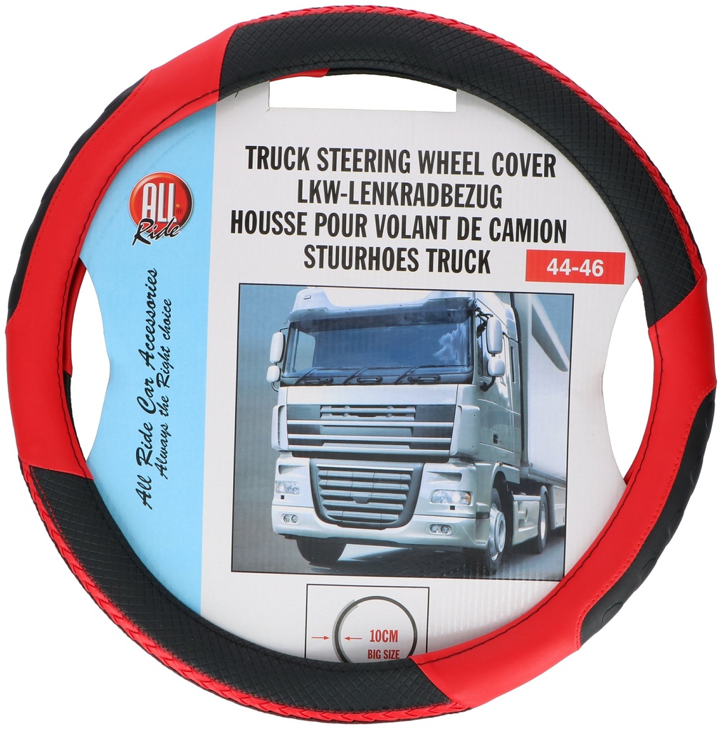 ALL RIDE Truck Steering Wheel Cover Red/Black 44-46 cm