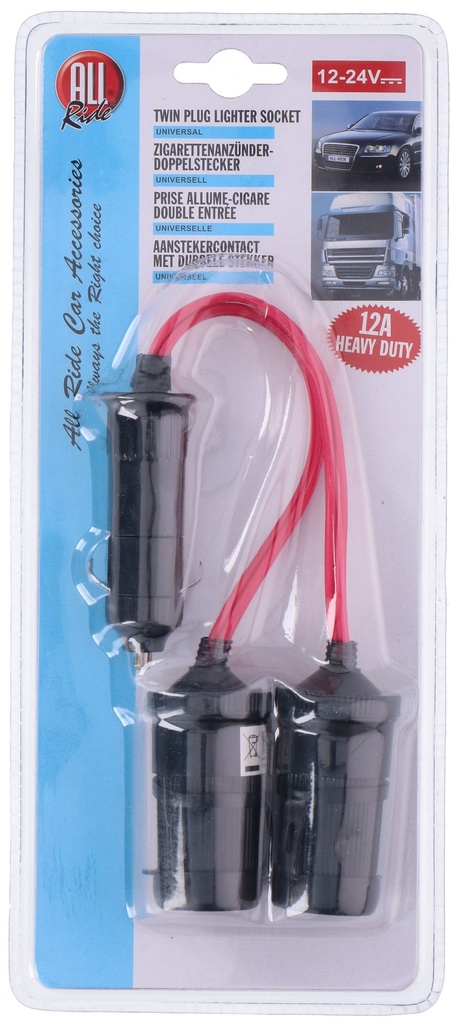 ALL RIDE Twin plug lighter socket 12A 12/24V