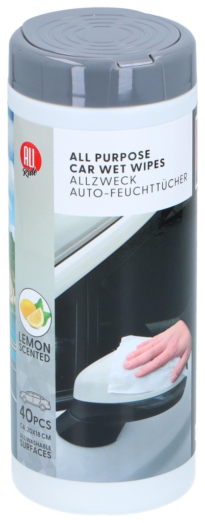 ALL RIDE Car All Purpose Wet Wipes Lemon Scented