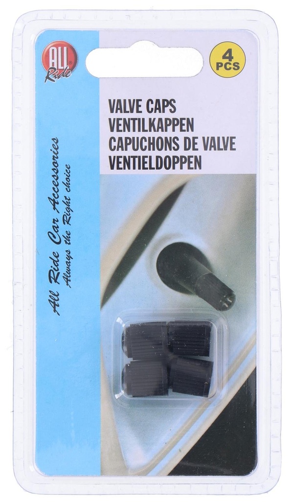 ALL RIDE Black Valve Caps Car 13x9.7mm