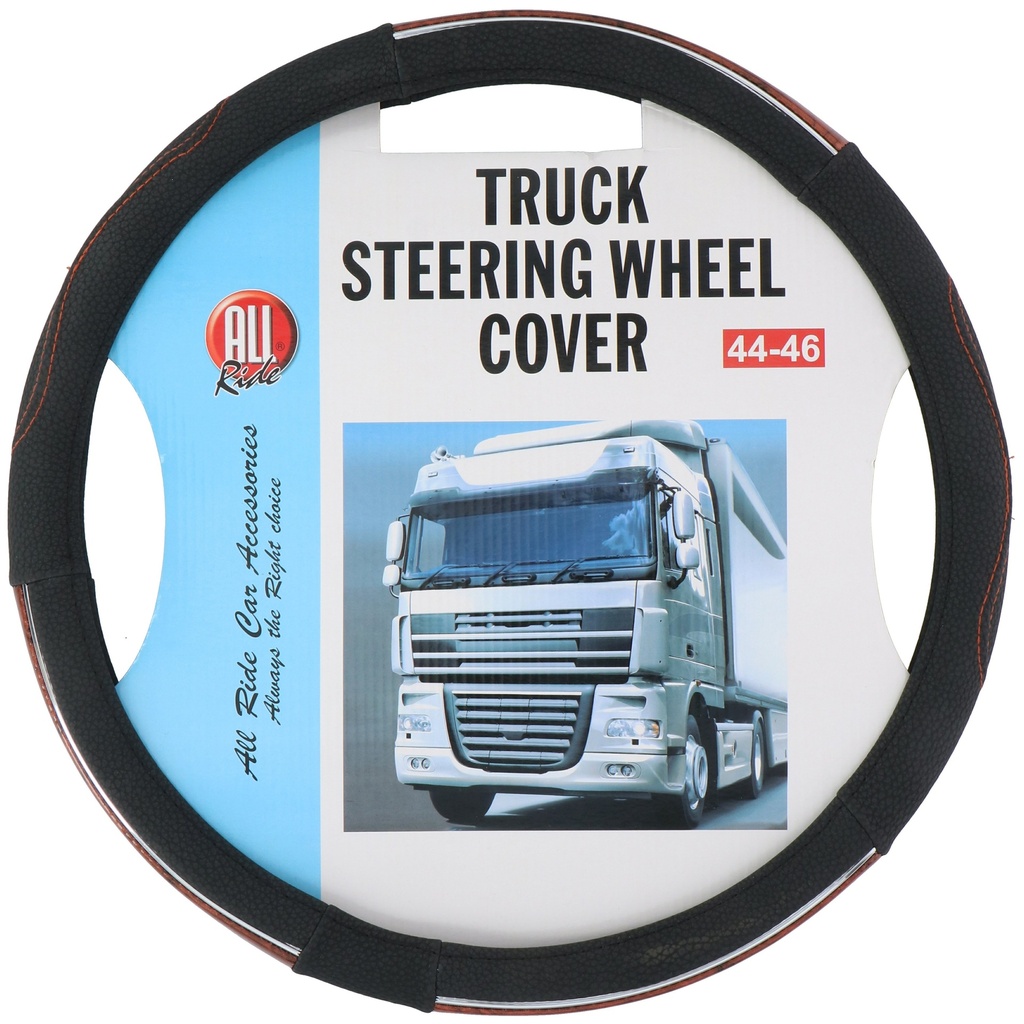ALL RIDE Truck Steering Wheel Cover Wood/Black 44-46