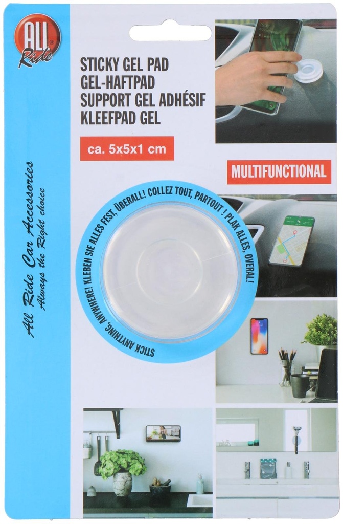 ALL RIDE Anti-Slip Gel Pad Round Transparent 5x5x1cm