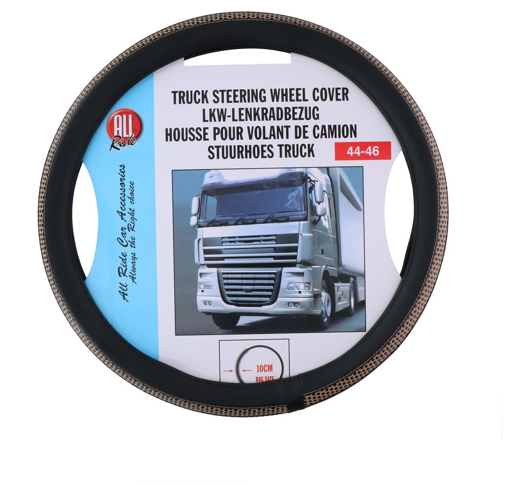 ALL RIDE Steering Wheel Cover Truck Black/Brown 44-46 cm