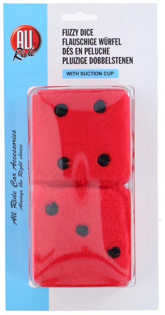 ALL RIDE Fuzzy Dice Red with Black Dots