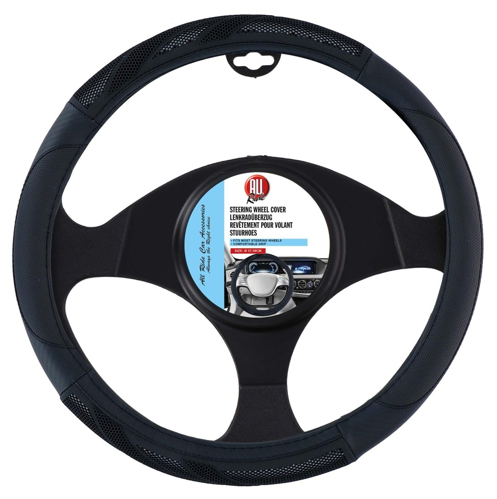 ALL RIDE Steering Wheel Cover Black/White 38cm