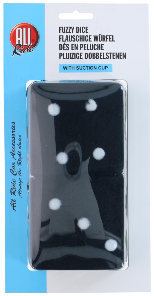 ALL RIDE Plush Dice Black With White Dots