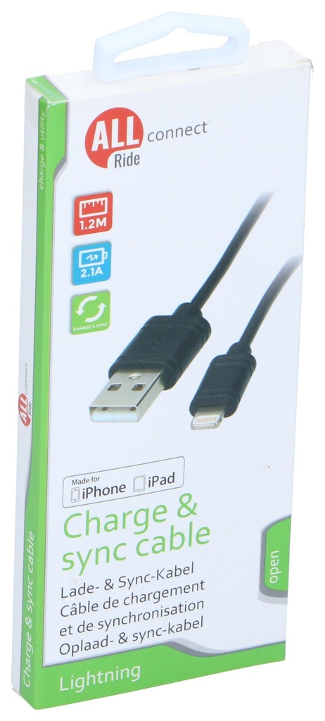 ALL RIDE USB Lightning Cable 2.1A 1m