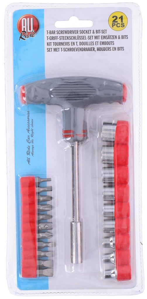 ALL RIDE T-bar Screwdriver With 21 Bits