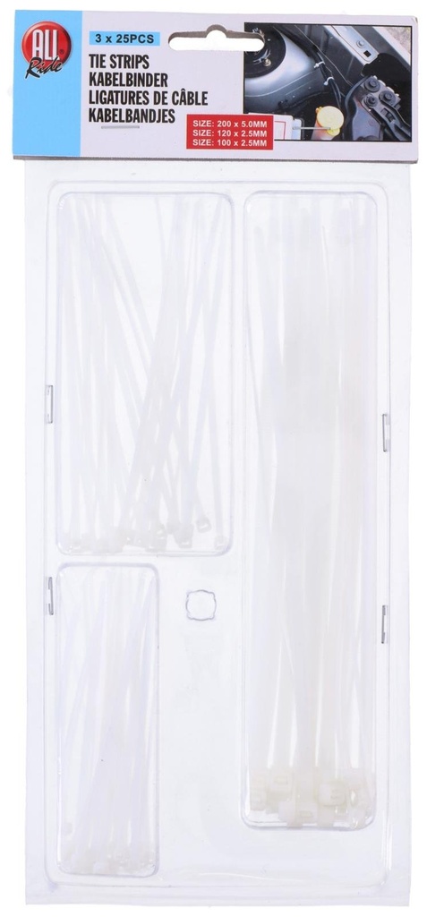 [871125204381] ALL RIDE Cable Ties 100mm, 120mm, 200mm