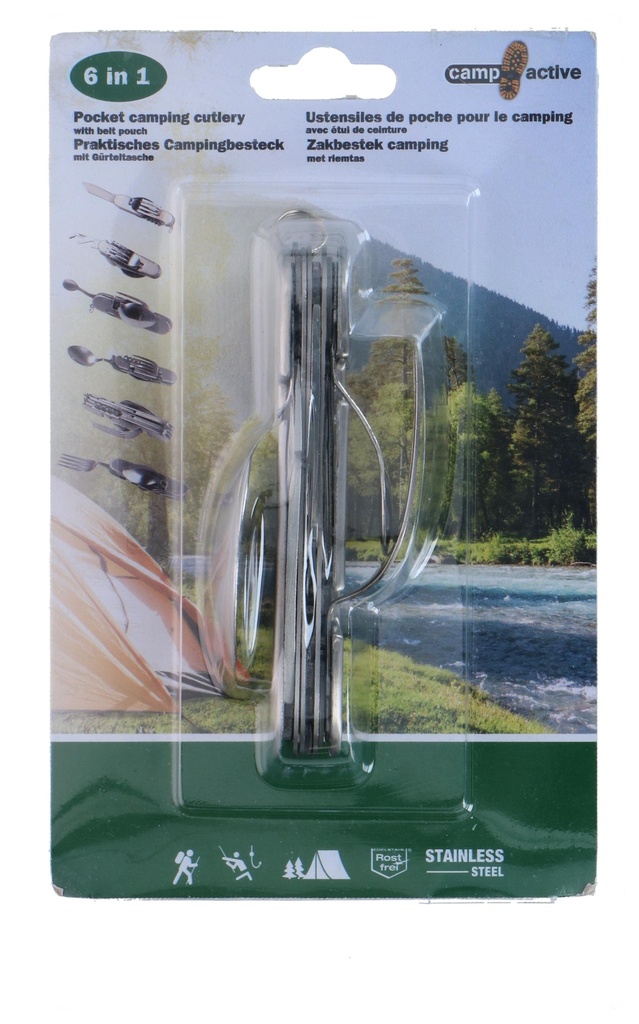 CAMP ACTIVE Camping Cutlery 6-in-1 Foldable