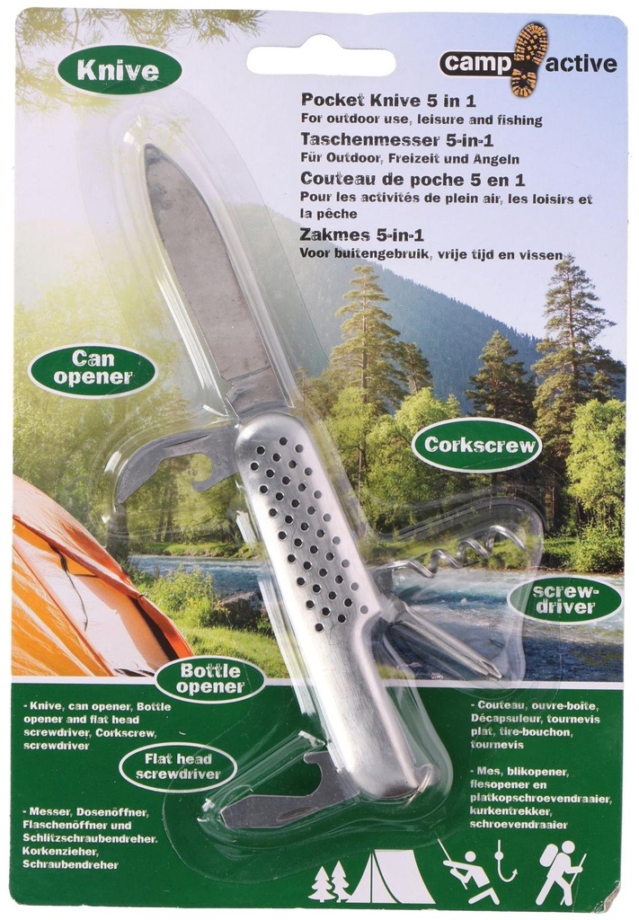 CAMP ACTIVE Pocket Knife 5-in-1 8.8x2.4x1.2cm