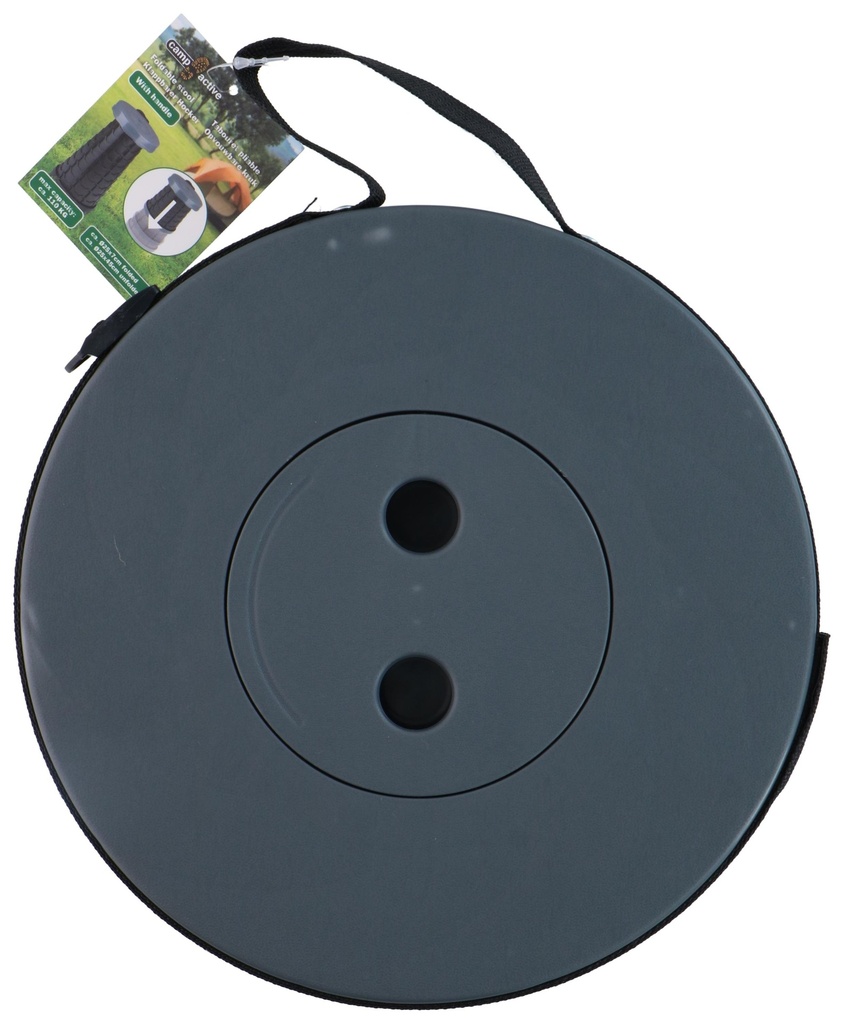 CAMP ACTIVE Foldable Stool Grey Ø25.5xh40.4cm