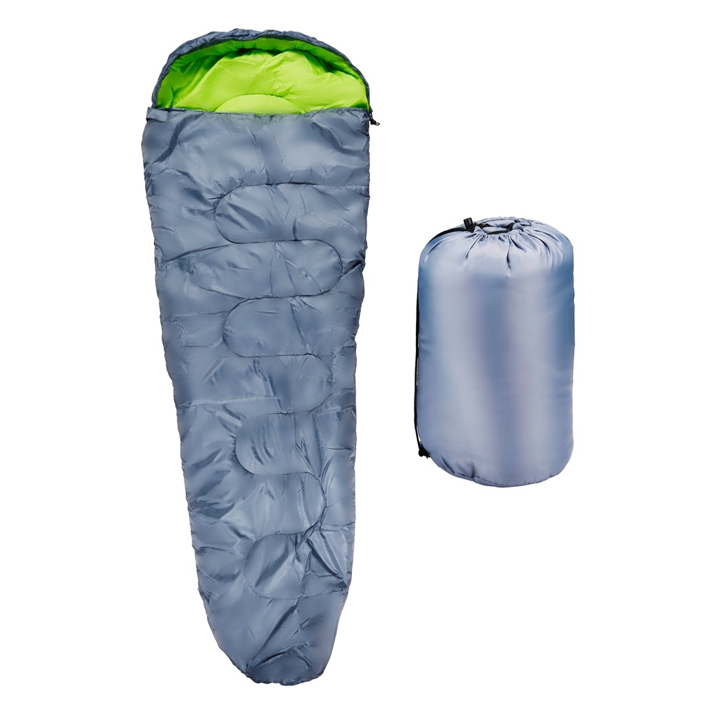 CAMP ACTIVE Mummy Sleeping Bag Yellow/Grey 210x80cm