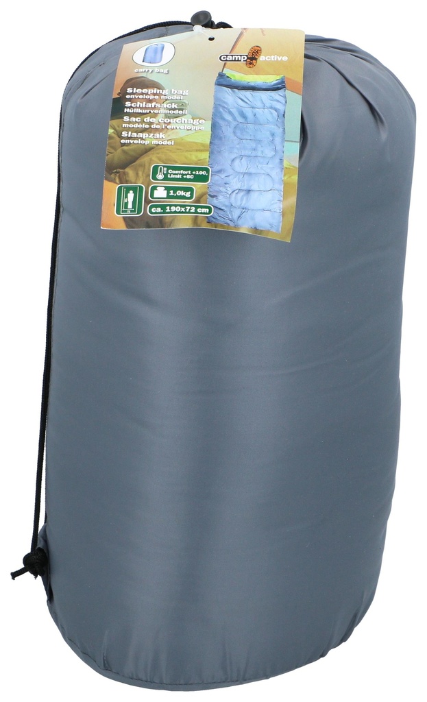 CAMP ACTIVE Sleeping Bag Envelope Grey/Yellow 190x72cm