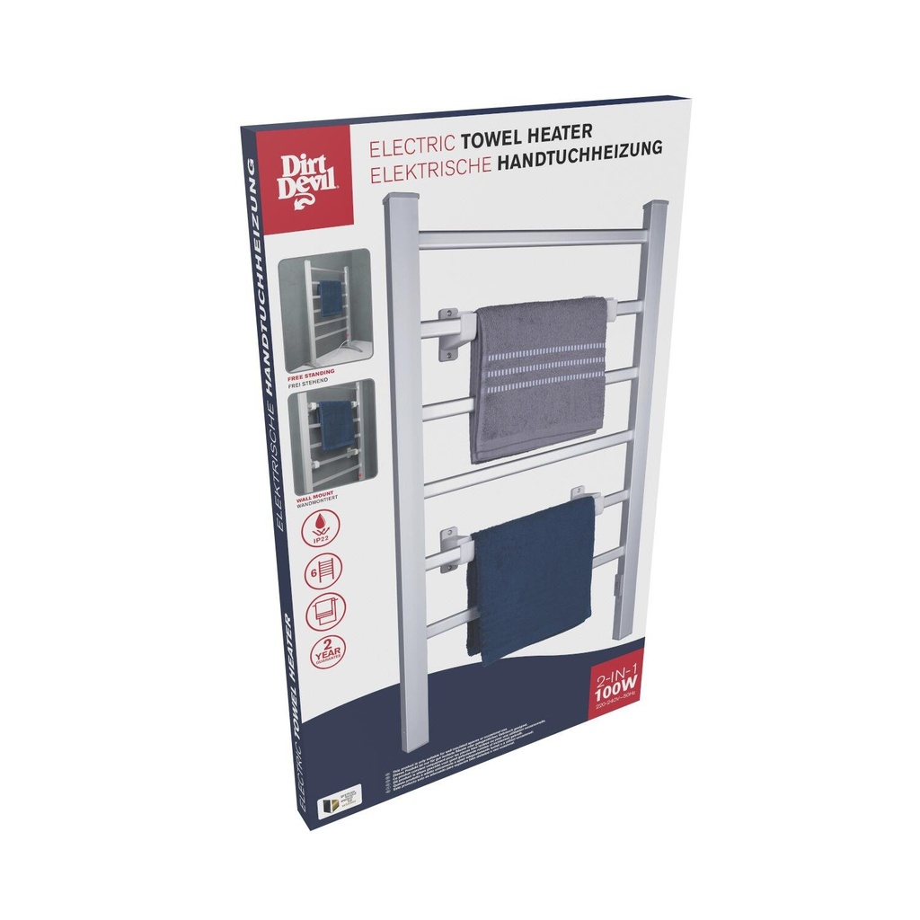 DIRT DEVIL Electric Towel Drying Rack 230V 100W 6 Bars