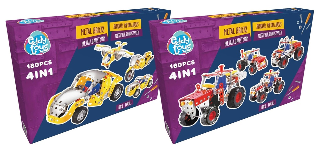 EDDY TOYS Metal Bricks 4in1 Construction Playset