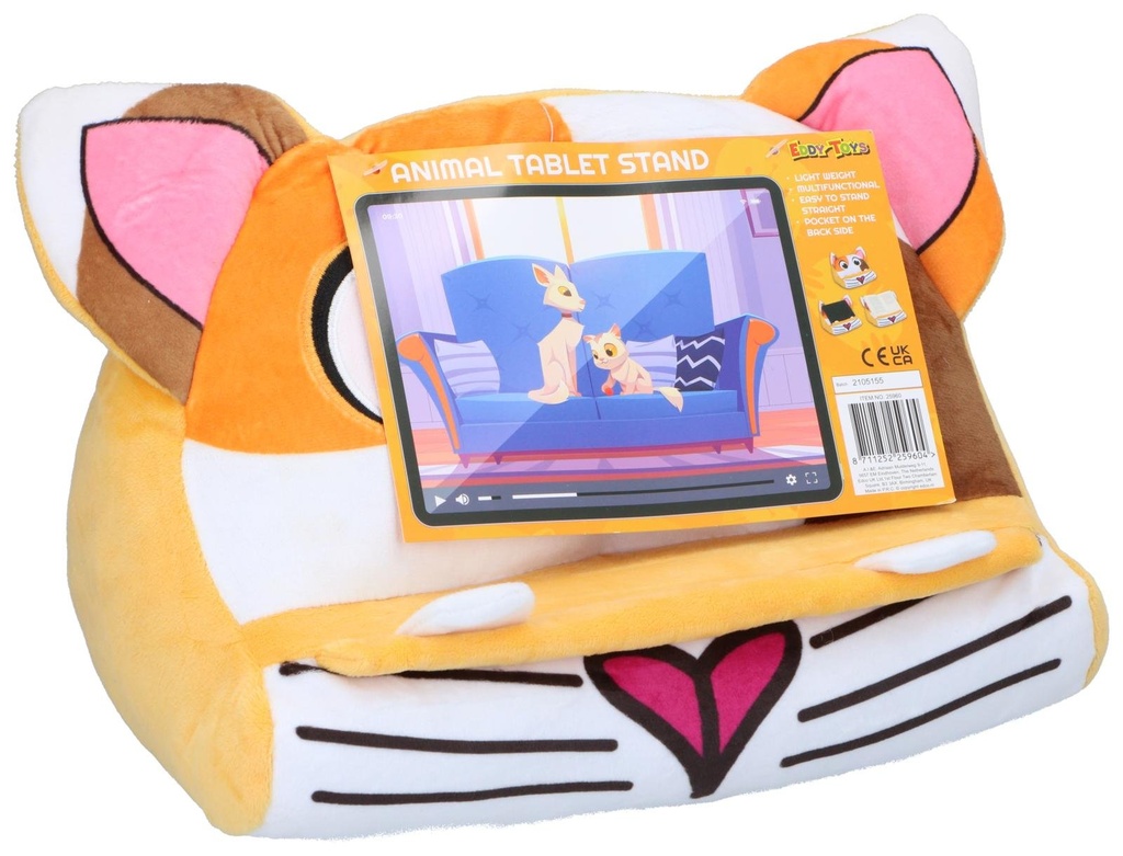 [871125225960] EDDY TOYS Tablet holder cat plush 33x27x18cm