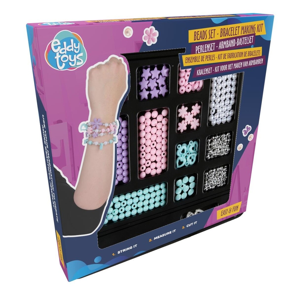EDDY TOYS Beads Jewellery Making Kit Pastel Colours