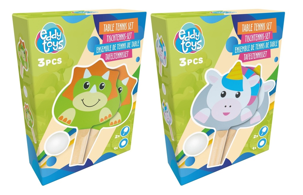 EDDY TOYS Table Tennis Set Animal Theme 13x19cm
