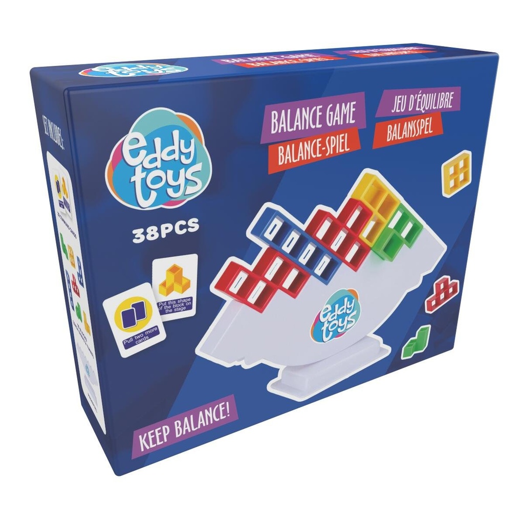 EDDY TOYS Balancing Game with Blocks and Command Cards