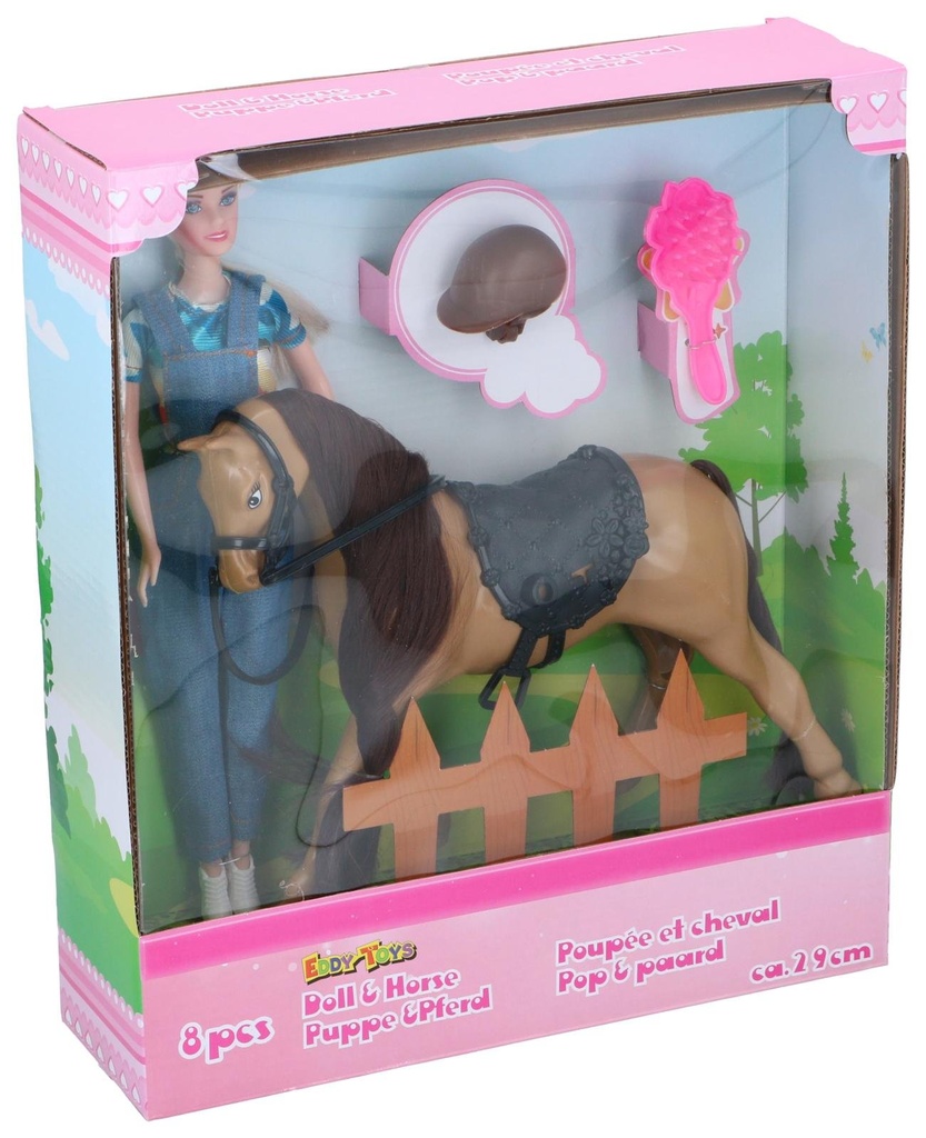 EDDY TOYS Fashion Doll With Horse 29cm