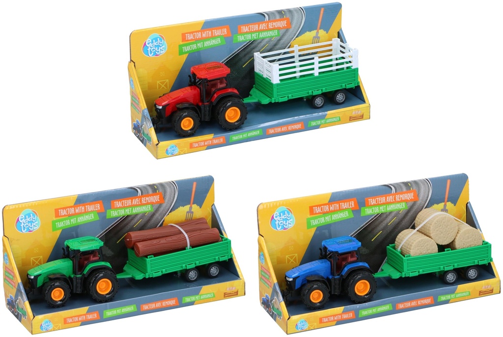 EDDY TOYS Farm Tractor with Trailer Vehicle