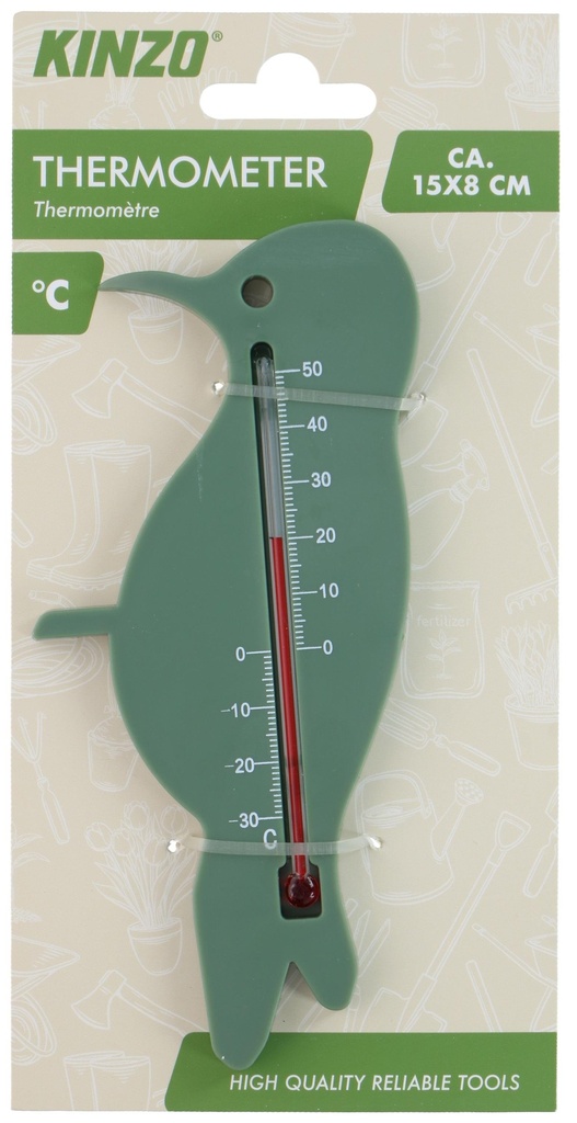 KINZO Decorative bird wall thermometer approx. 15x8cm