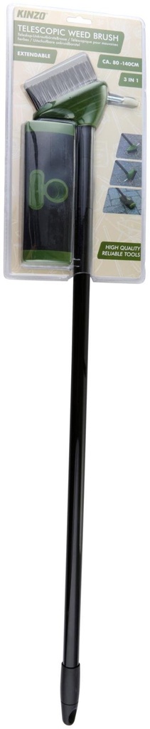 [871125230453] KINZO Telescopic Weed Brush 3in1