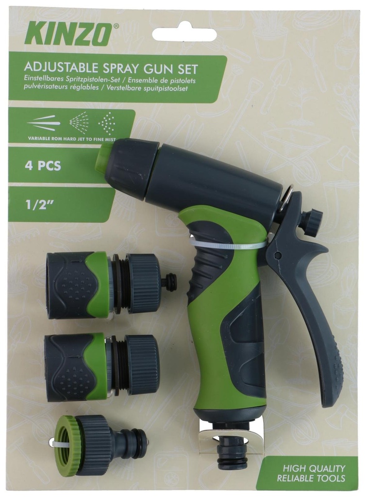KINZO Adjustable Spray Gun Set with Connectors